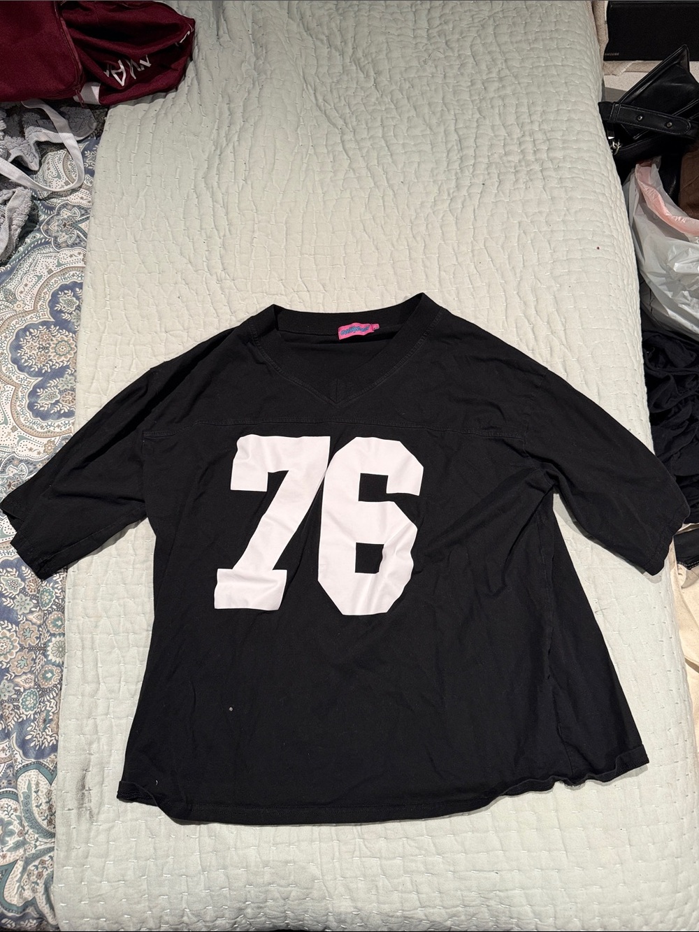 Edikted woman’s Football Jersey Top with White '76' Graphic